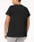 ფოტო #2 პროდუქტის Womens Plus size Sleepwell Solid S/S V-Neck T-Shirt with Temperature Regulating Technology