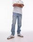 Фото #2 товара Topman taper jeans in summer light wash tinted blue