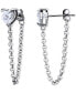 Cubic Zirconia Heart Front and Back Chain Drop Earrings, Created for Macy's
