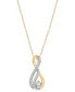 ფოტო #3 პროდუქტის Diamond Treble Clef 18" Pendant Necklace (1/4 ct. t.w.) in Gold-Plated Sterling Silver
