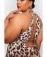 Фото #3 товара Plus Size Yasmeen Leopard Open Back Maxi Slip Dress