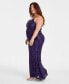 ფოტო #2 პროდუქტის Trendy Plus Size Sequined V-Neck Sleeveless Gown