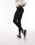 Topshop Petite branded elastic legging in black Черный, 38 - фото #2