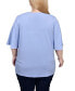 ფოტო #2 პროდუქტის Plus Size Elbow Sleeve Tie-Front Top