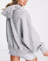 Фото #2 товара Nike mini swoosh over-oversized pullover hoodie in grey and sail