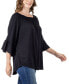 Фото #3 товара Women's Bell Sleeve Loose Fit Tunic Top