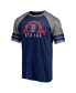 ფოტო #3 პროდუქტის Men's Heather Navy Boston Red Sox Utility Two-Stripe Raglan Tri-Blend T-shirt