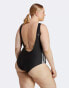 Фото #4 товара adidas Originals Plus Adicolor 3-Stripes Swimsuit in Black