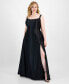 ფოტო #1 პროდუქტის Trendy Plus Size Scoop-Neck Front-Slit Gown