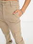 ASOS DESIGN Tall slim cargo with pockets in sand