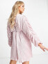 ASOS DESIGN Maternity embellished plunge mini dress in blush with blouson sleeve