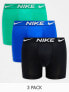 Nike Dri-Fit Essential Microfiber briefs 3 pack in green/black/blue