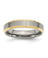 ფოტო #1 პროდუქტის Titanium Brushed Yellow IP-plated Beveled Edge Band Ring