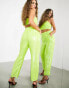 ASOS EDITION tapered trouser in neon lime sequin