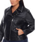 Plus Size Faux Leather Jacket