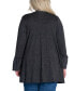 Фото #2 товара Plus Size Bell Sleeve Open Cardigan Sweater