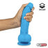 Realistic Dildo Liquid Silicone Dual Layer 8 Blue