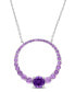 Фото #1 товара Macy's sterling Silver Amethyst Graduated Open Circle Necklace