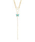 Фото #1 товара Turquoise Butterfly Cultivated Pearl Chain Lariat Necklace