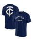 Фото #3 товара Men's and Women's Navy Minnesota Twins Super Soft Short Sleeve T-shirt