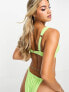 Boux Avenue amalfi eyelet balconette bikini top in lime