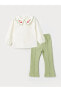 Фото #1 товара Комплект для малышей LCW baby Bebe с длинным рукавом 2-х частей - белая блузка и лосины