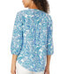 Women's Paisley-Print Linen Tunic Top
