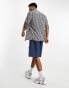 New Look geo tile print revere collar shirt navy