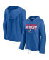 Фото #2 товара Women's Heather Royal New England Patriots First Team Cropped Lightweight Hooded Top