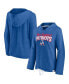 ფოტო #2 პროდუქტის Women's Heather Royal New England Patriots First Team Cropped Lightweight Hooded Top