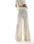 Фото #12 товара South Beach crochet beach trouser co-ord in cream