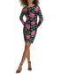 Women's Floral Embroidered Mesh Bodycon Dress