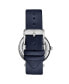 ფოტო #2 პროდუქტის Women's Legacy Blue Leather , Silver-Tone Dial , 45mm Round Watch