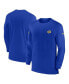 Men's Royal Los Angeles Rams Sideline Coach Performance Long Sleeve T-shirt