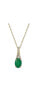 Фото #1 товара Emerald (7/8 ct. t.w.) & Diamond (1/20 ct. t.w.) 18" Pendant Necklace in 10k Gold