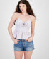 Фото #1 товара Juniors' Textured Peplum Tank