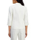 ფოტო #2 პროდუქტის Women's Linen-Blend Solid Square-Snap 3/4-Sleeve Jacket