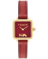 Women's Cass Signature Horse and Carriage Red Leather Strap Watch, 22mm