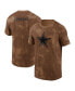 Фото #1 товара Men's Brown Dallas Cowboys 2023 Salute To Service Sideline T-shirt