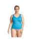 ფოტო #7 პროდუქტის Plus Size Adjustable V-neck Underwire Tankini Swimsuit Top