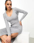 Fashionkilla fine knit cardigan co-ord in grey 44 - фото #2