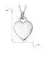 Фото #4 товара Tiny Minimalist Blank Plain Flat Heart Shape Initial Pendant Necklace For For Women Sterling Silver