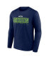 Фото #2 товара Men's Navy Seattle Seahawks Big and Tall Wordmark Long Sleeve T-shirt