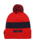 Фото #2 товара Men's Red Ole Miss Rebels Sideline Team Cuffed Knit Hat with Pom