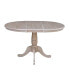 36" Round Top Pedestal Table with 12" Leaf