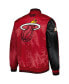 Men's Black, Red Miami Heat Fast Break Satin Full-Snap Jacket