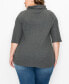 Фото #4 товара Plus Size Baby Thermal Cowl Neck Side Ruched Top
