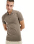 ASOS DESIGN muscle fit polo in brown