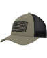 Men's Olive, Black Tonal Flag Snapback Hat