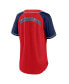 Women's Red Washington Nationals Ultimate Style Raglan V-Neck T-shirt